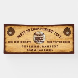 Cool Vintage look Baseball Banner Your Text Colors