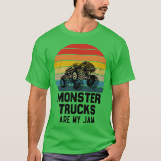 Cool Vintage Monster Truck Are My Jam Retro Sunset T-Shirt