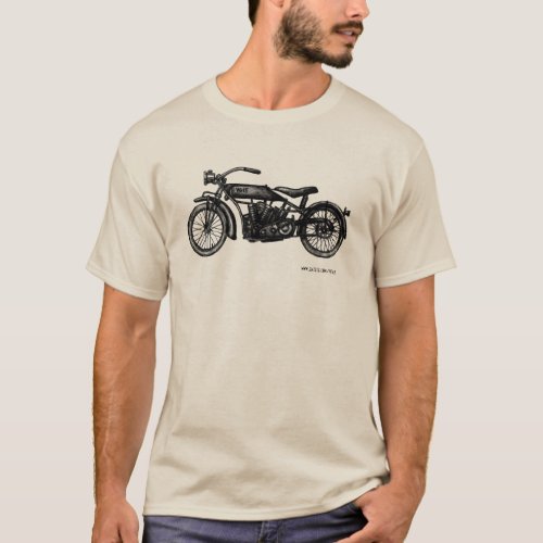 Cool vintage motorcycle ink drawing t_shirt design