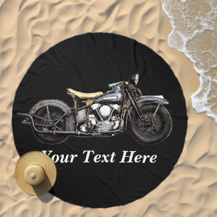 Cool Vintage Motorcycle Men's Vacation Holiday Beach Towel