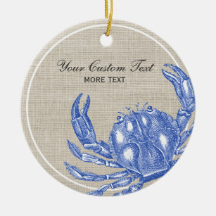 Blue Crab Coastal Nautical Christmas Ornament, by Chesapeake Bay