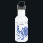 Cool Vintage Nautical Blue Crab Custom Beach Stainless Steel Water Bottle<br><div class="desc">Celebrate the summer, ocean and beach with this nautical vintage blue crab design. A rustic blue crab engraved illustration is set against a tan linen-looking background. Add your custom text - monogram, family name, beach house name, year established, etc - or if you prefer, just delete the text . A...</div>