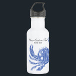 Cool Vintage Nautical Blue Crab Custom Beach Stainless Steel Water Bottle<br><div class="desc">Celebrate the summer, ocean and beach with this nautical vintage blue crab design. A rustic blue crab engraved illustration is set against a tan linen-looking background. Add your custom text - monogram, family name, beach house name, year established, etc - or if you prefer, just delete the text . A...</div>