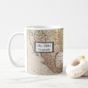 Cool Vintage New World Map Geography Teacher Coffee Mug