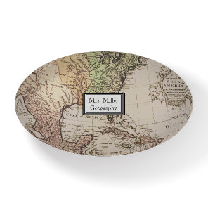 Cool Vintage New World Map Geography Teacher Paperweight