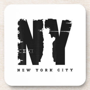 Cool Vintage New York City Style Tee Shirts, New Y Beverage Coaster