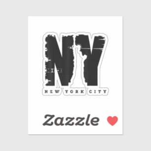 Cool Vintage New York City Style Tee Shirts, New Y Sticker