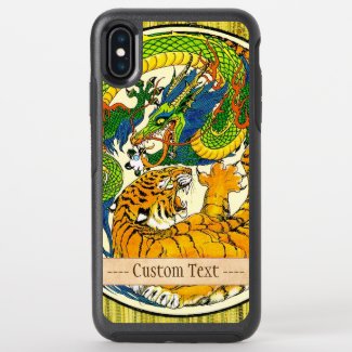 Cool Vintage oriental Yin Yang Dragon Tiger fight OtterBox iPhone Case