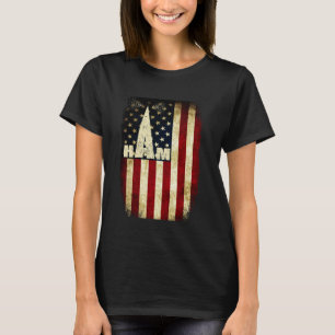 Cool Vintage Patriotic USA Flag Ham Radio Amateur  T-Shirt