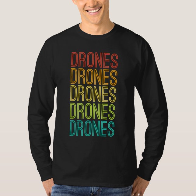Cool Vintage Retro Drones T-Shirt (Front)