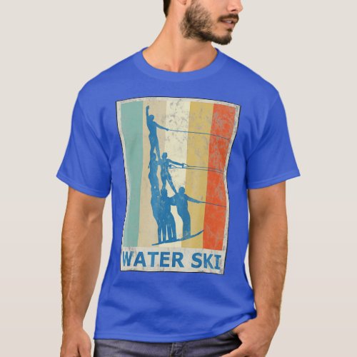 Cool Vintage Retro Style Water Ski Skier Sports  T_Shirt