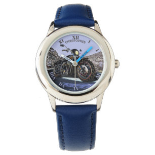 Cool Vintage Road Glowing Motorcycle Chopper Watch