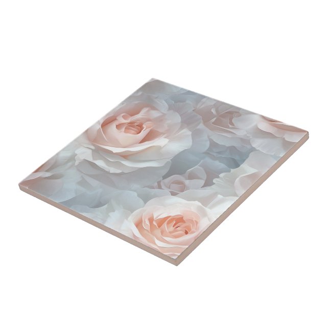 Cool Vintage Rose Ceramic Tiles  For Living Space (Side)