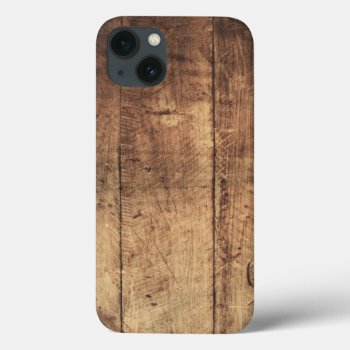 Cool Vintage Scratched Wood Texture Iphone 13 Case by nonstopshop at Zazzle