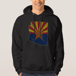 Cool Vintage State of Arizona Flag Outline Hoodie