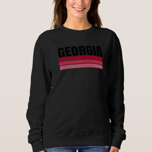 Cool Vintage Striped Georgia Red Black Georgia GA  Sweatshirt