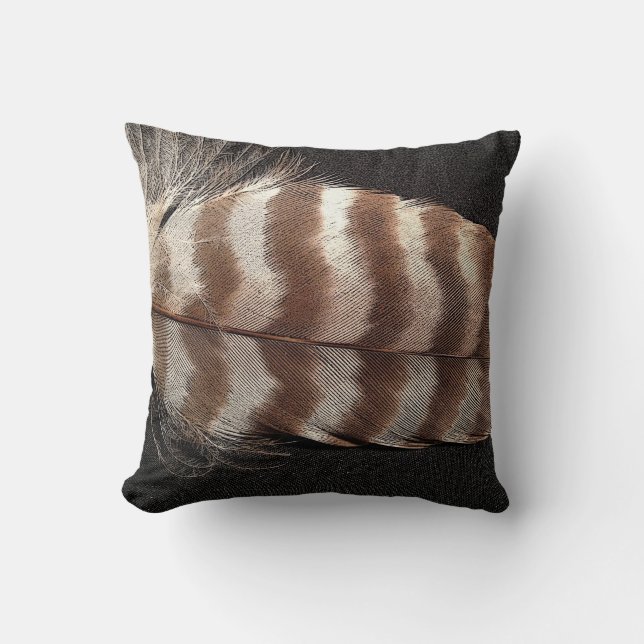 Cool vintage style feather design throw pillow (Front)