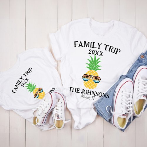 Cool Vintage Sunset Retro Custom Family Vacation T_Shirt