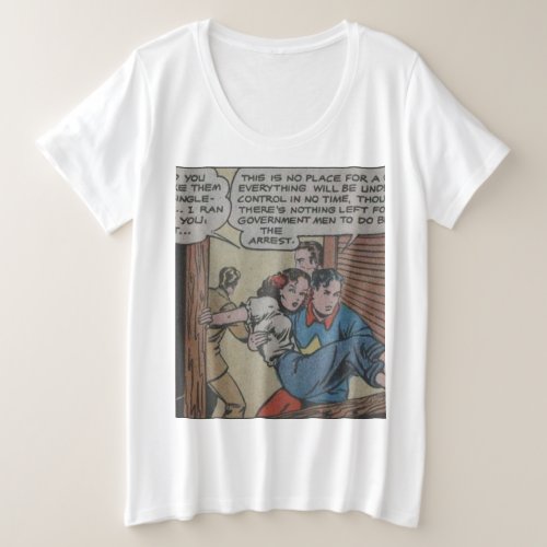 Cool Vintage superhero comic Plus Size T_Shirt