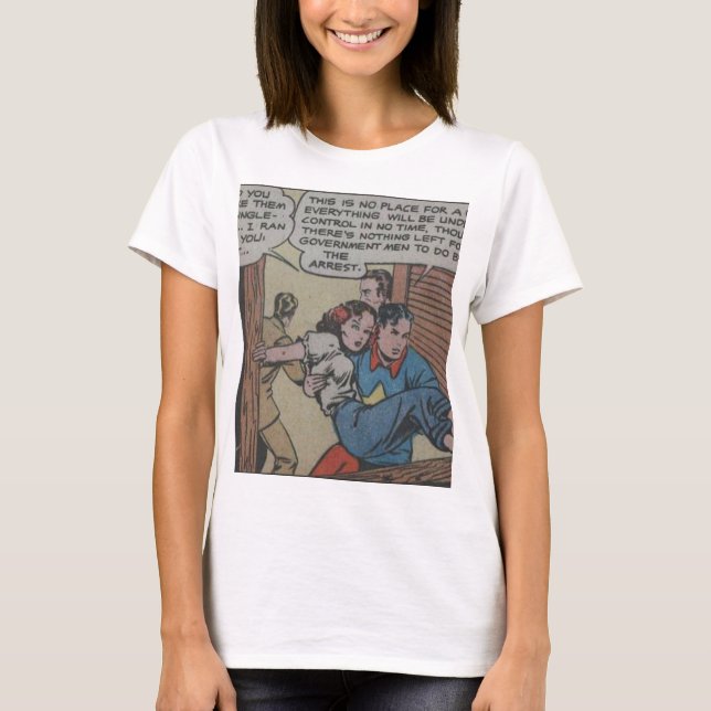 Cool Vintage superhero comic T-Shirt (Front)