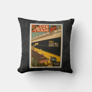 cool vintage travel poster design home decor throw pillow