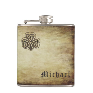 Cool Vintage trendy grundge Irish shamrock Flask