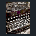 Cool Vintage Typewriter Modern Design Pop Art Poster<br><div class="desc">Mix the old with the new with cool pop art using a vintage typewriter as the subject matter,  but using modern concentric circles as the pop art design. Available in a variety of novelty gifts,  iPhone cases,  stickers,  labels,  electronics accessories,  business cards,  and more.</div>