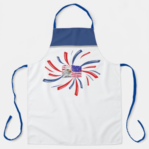 Cool Vintage US Flag Design Patriot BBQ Grill Chef Apron