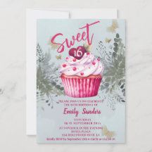 Cool vintage watercolor greenery cupcake