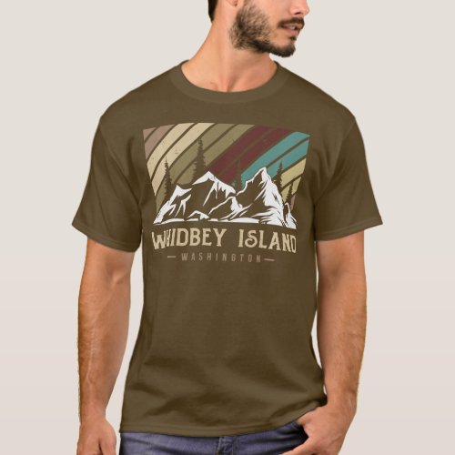 Cool Vintage Whidbey Island  Skiing Snowboarding L T_Shirt