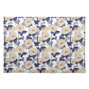 Cool Vintage White Floral Pattern Cloth Placemat