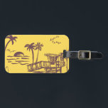 Cool Vintage Yellow Tropical Beach Sketch Luggage Tag<br><div class="desc">Vintage tropical beach drawing on yellow background.</div>