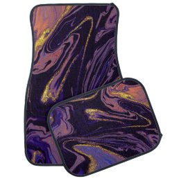 Cool Violet Gold Marble Stone Car Floor Mat