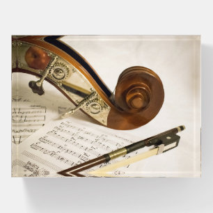 Cool Violin, Bow & Sheet Music Paperweight