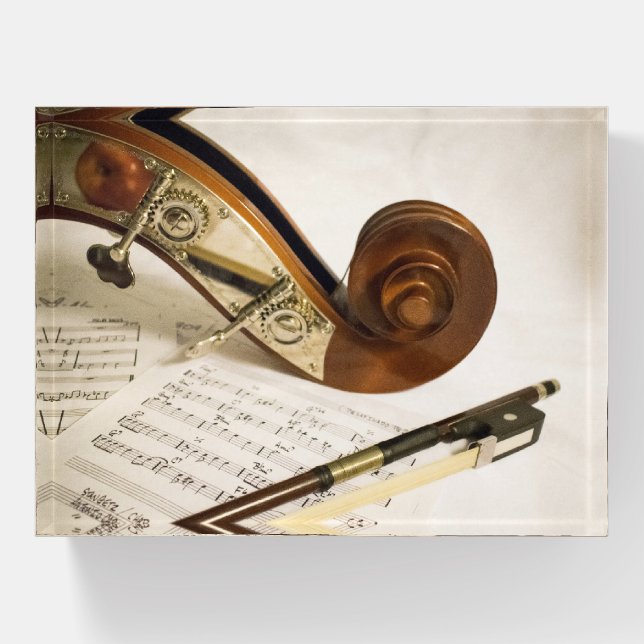 Cool Violin, Bow & Sheet Music Paperweight (Front)