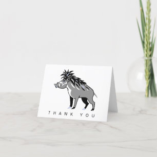 Cool - Visayan Warty PIG-Endangered animal graphic Letterpress Thank You Card