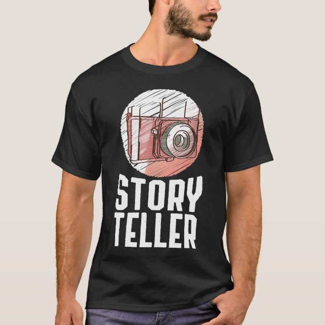 Cool Visual Story Teller Photography Camera Lovers T-Shirt (Front)