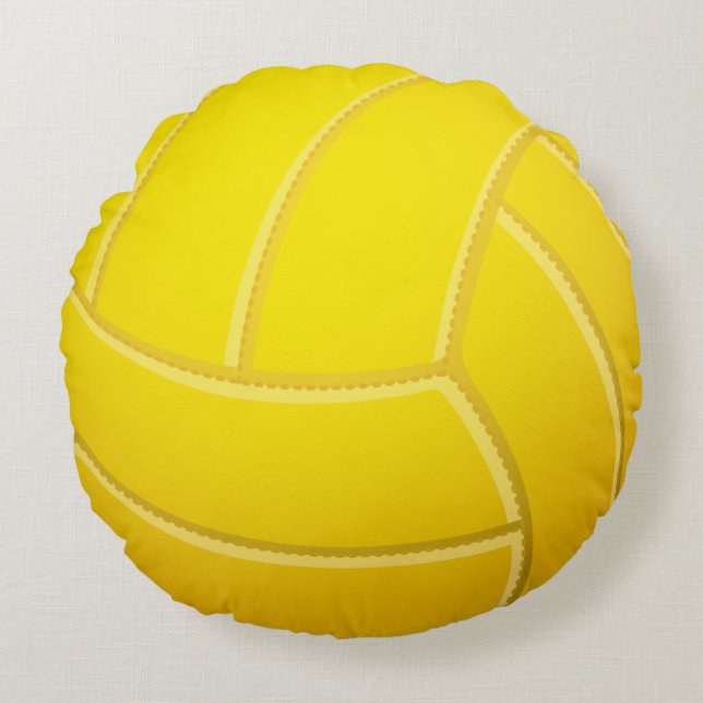 Cool Volleyball Beach Volleyball (Yellow Color) Round Pillow (Front)