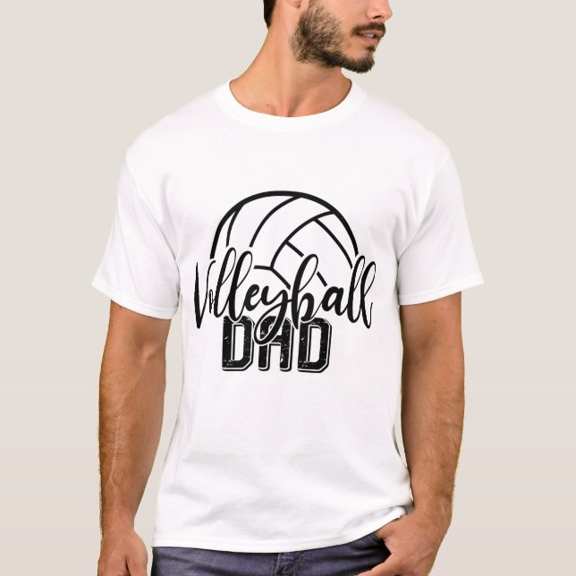 Cool volleyball Dad word art  T-Shirt (Front)