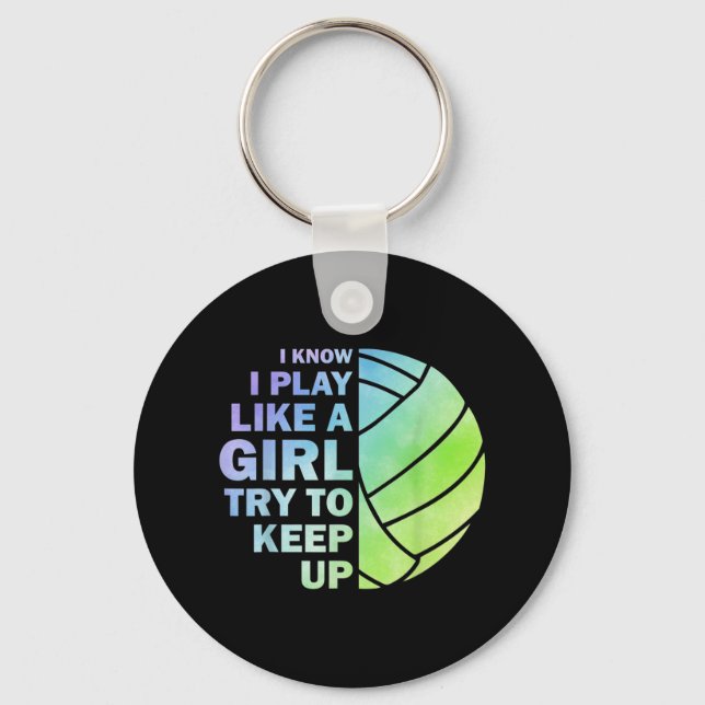 Cool Volleyball For Women Girls Youth Volleyball T Keychain (Front)