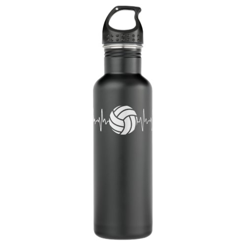 Cool Volleyball Heartbeat Design Men Women Volleyb Stainless Steel Water Bottle