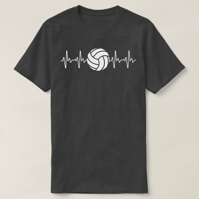 Cool Volleyball Heartbeat Design Men Women Volleyb T-Shirt (Design Front)