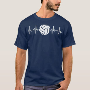 Cool Volleyball Heartbeat Design Men Women Volleyb T-Shirt
