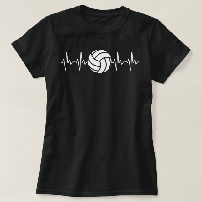 Cool Volleyball Heartbeat Design Men Women Volleyb T-Shirt (Design Front)