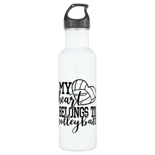 cool volleyball sports lovers word art stainless steel water bottle