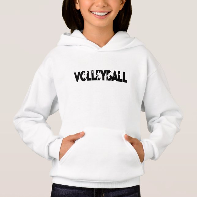 cool volleyball sports word art hoodie (Front)