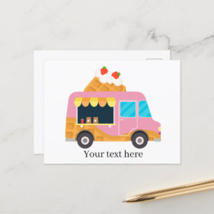 cool waffle food truck add text postcard