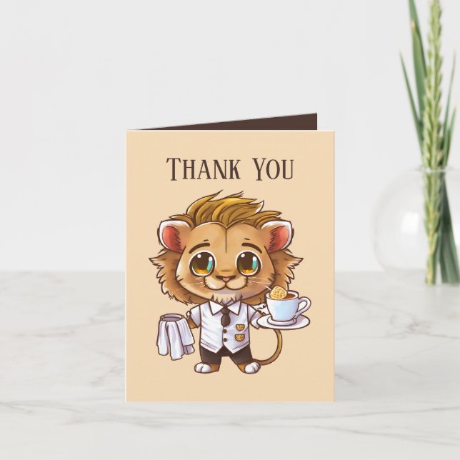 cool Waiter Thank you Card (Front)
