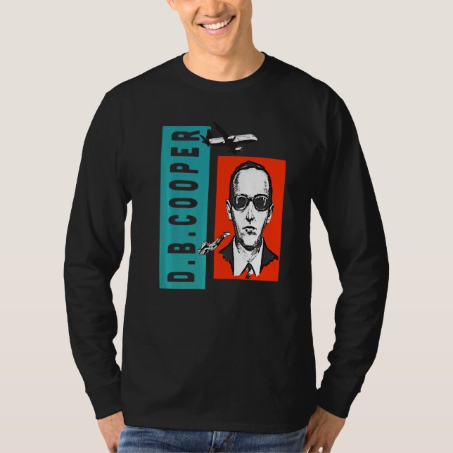 Cool Wanted D B Cooper Sketch Cryptid Urban Legend T-Shirt (Front)