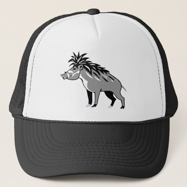 Cool Warty PIG - Wildlife warrior - Warthog- Trucker Hat (Front)